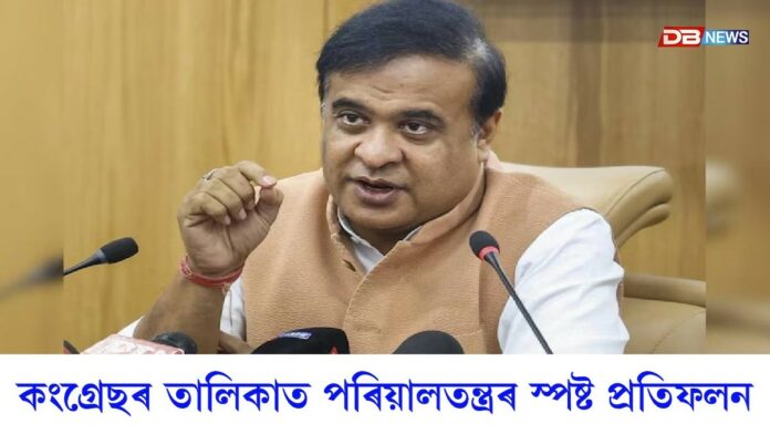 বিৰোধীৰ প্ৰথমখন প্ৰাৰ্থী তালিকা প্ৰকাশৰ পিছতে মুখ্যমন্ত্ৰী হিমন্ত বিশ্ব শৰ্মাৰ আক্ৰমণ