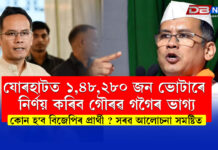 যোৰহাটত ১,৪৮,২৮০ জন ভোটাৰে নিৰ্ণয় কৰিব গৌৰৱ গগৈৰ ভাগ্য । কোন হ’ব বিজেপিৰ প্ৰাৰ্থী ? সৰৱ আলোচনা সমষ্টিত । Gaurav Gogoi যোৰহাটত ১,৪৮,২৮০ জন ভোটাৰে নিৰ্ণয় কৰিব গৌৰৱ গগৈৰ ভাগ্য । কোন হ'ব বিজেপিৰ প্ৰাৰ্থী ? সৰৱ আলোচনা সমষ্টিত