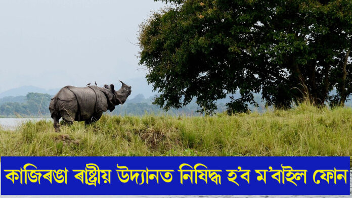 কাজিৰঙা ৰাষ্ট্ৰীয় উদ্যানত নিষিদ্ধ হ’ব ম’বাইল ফোন