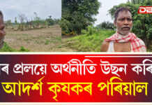 নাজিৰাত বানৰ প্ৰলয়ে অৰ্থনীতি উছন কৰিলে আদৰ্শ কৃষকৰ পৰিয়াল নাজিৰাত বানৰ প্ৰলয়ে অৰ্থনীতি উছন কৰিলে আদৰ্শ কৃষকৰ পৰিয়াল
